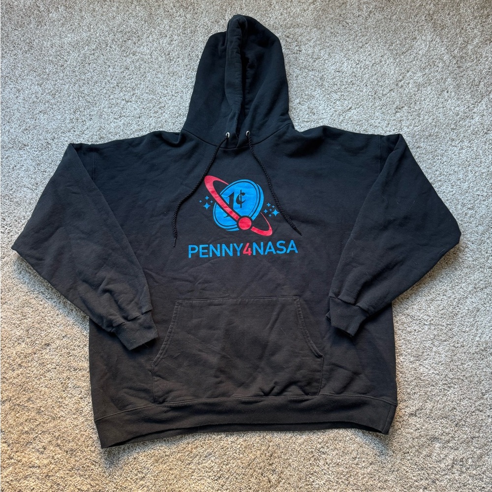 Vintage Penny4Nasa Hanes Black Graphic Hoodie for Men